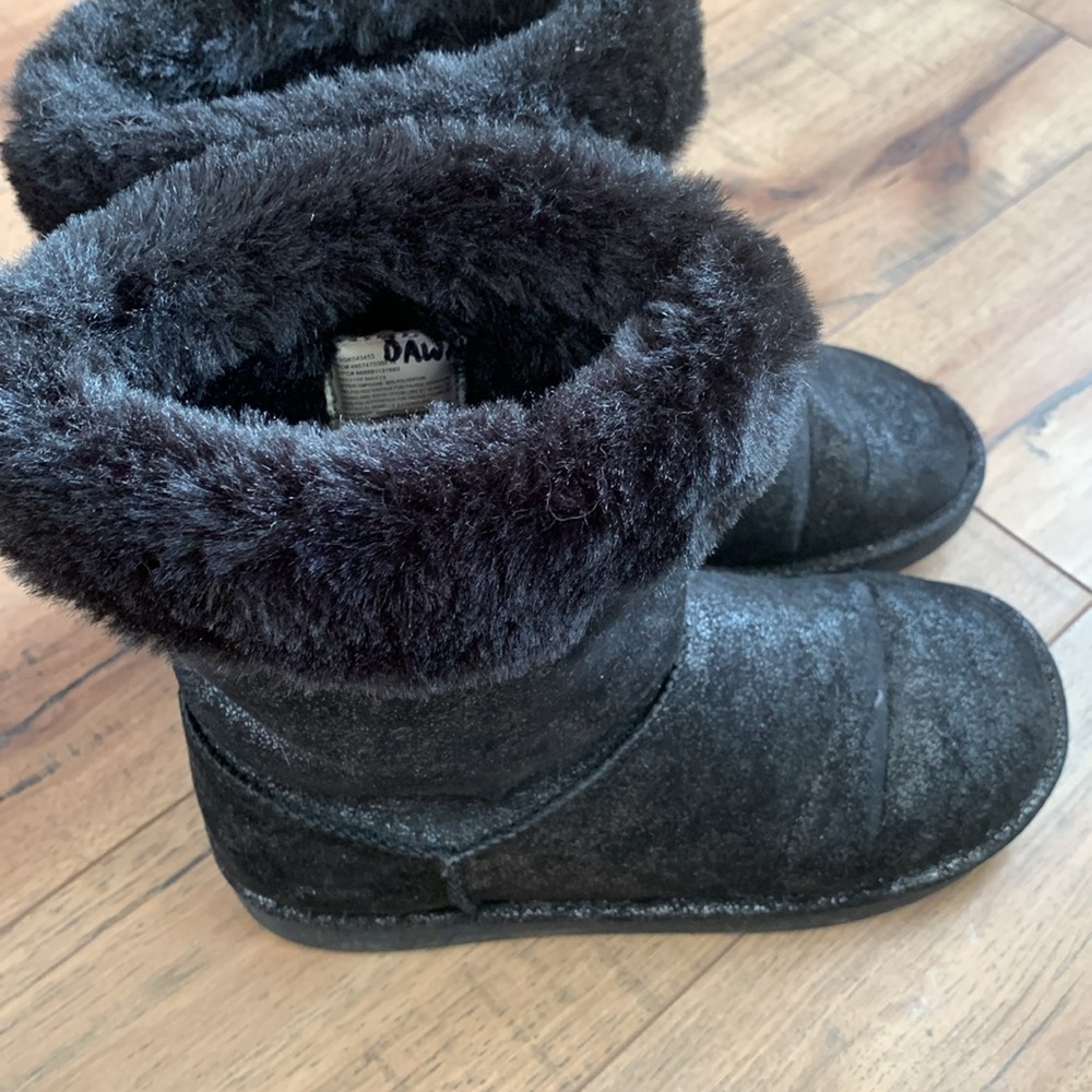 Joe Fresh black shimmery winter boots girls size 4 - Picture 4 of 12